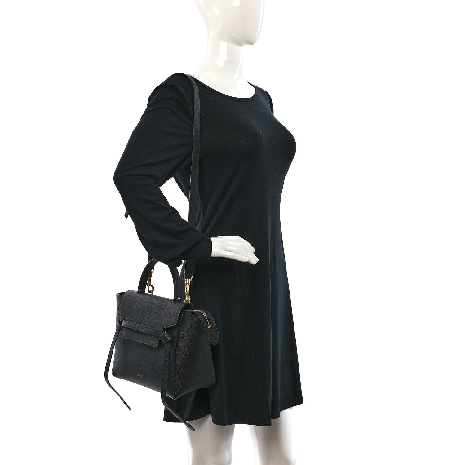 Celine Grained Calfskin Micro Belt Bag Black 2 of 9