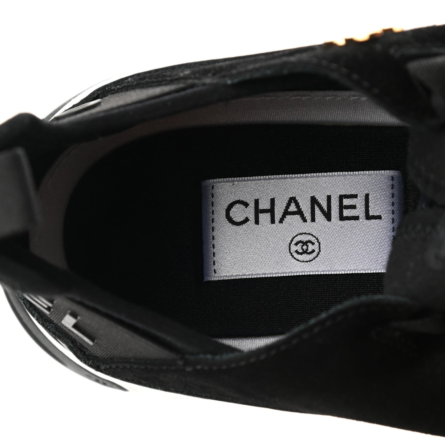 Fabric Calfskin Suede CC Sneakers 41 Black