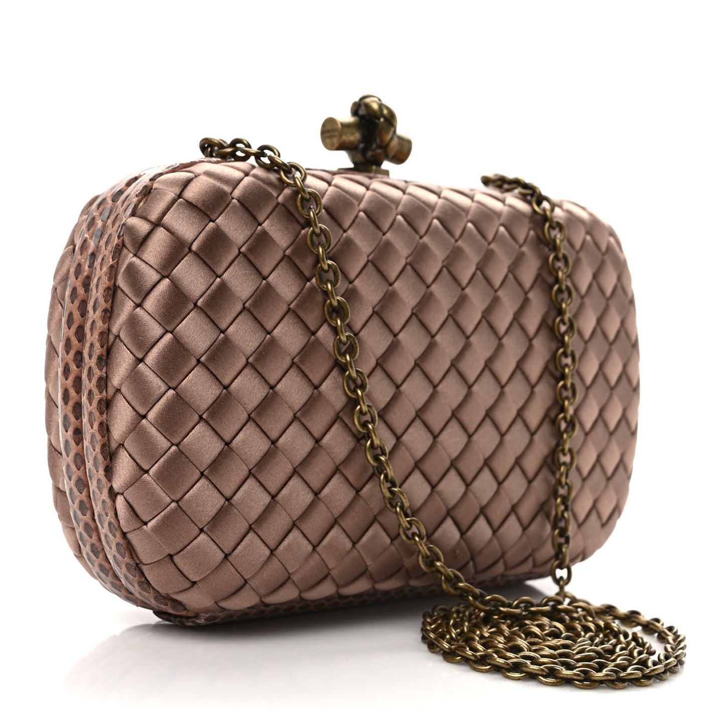 Satin Intreccio Impero Ayers Knot Clutch Blush