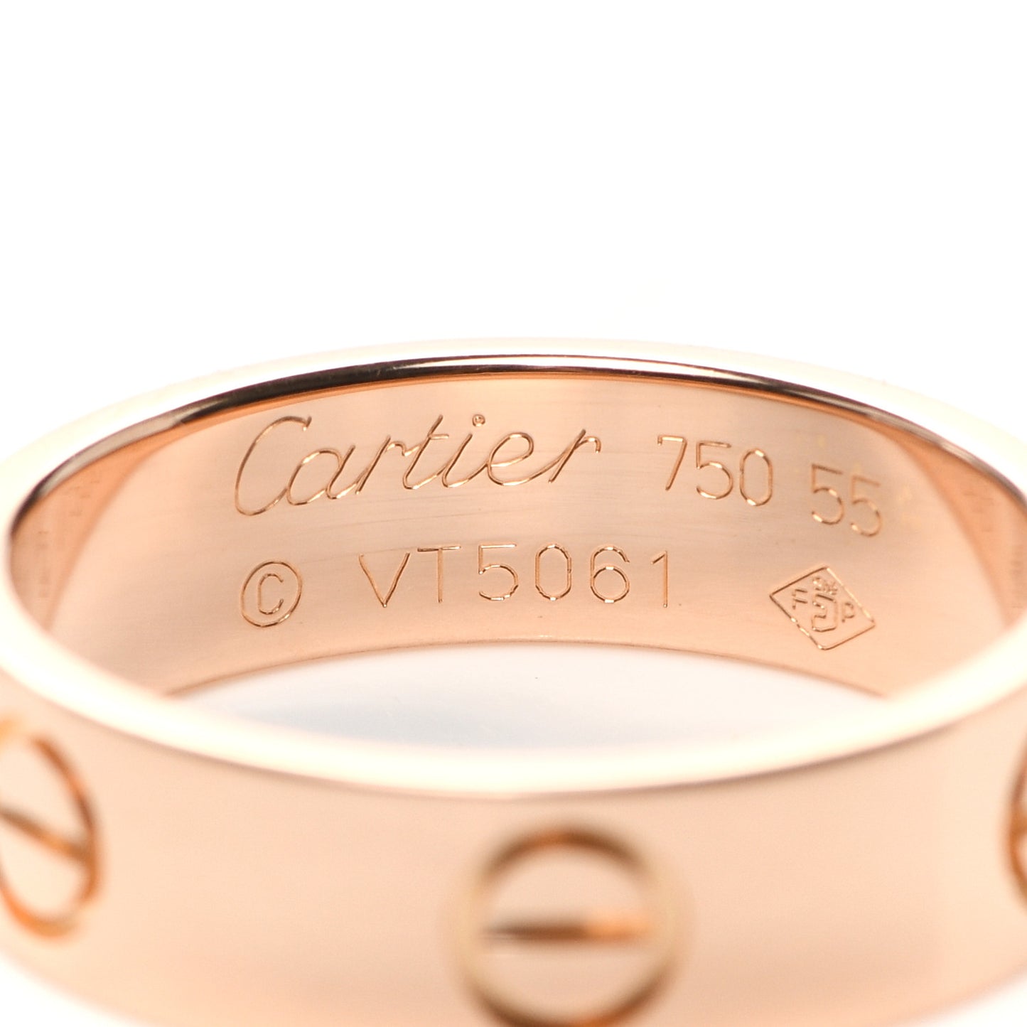 18K Pink Gold 5.5mm LOVE Ring 55 7.25