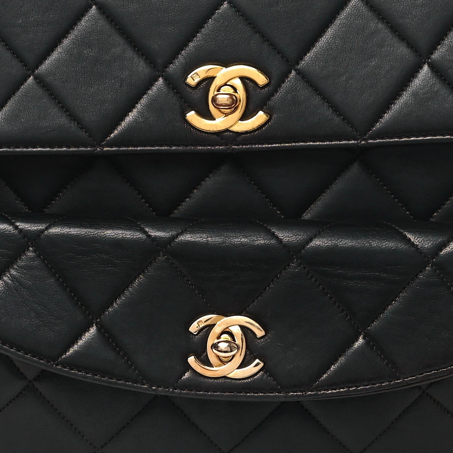 Chanel Lambskin Quilted Double Pocket Shoulder Bag Brown 9 of 13