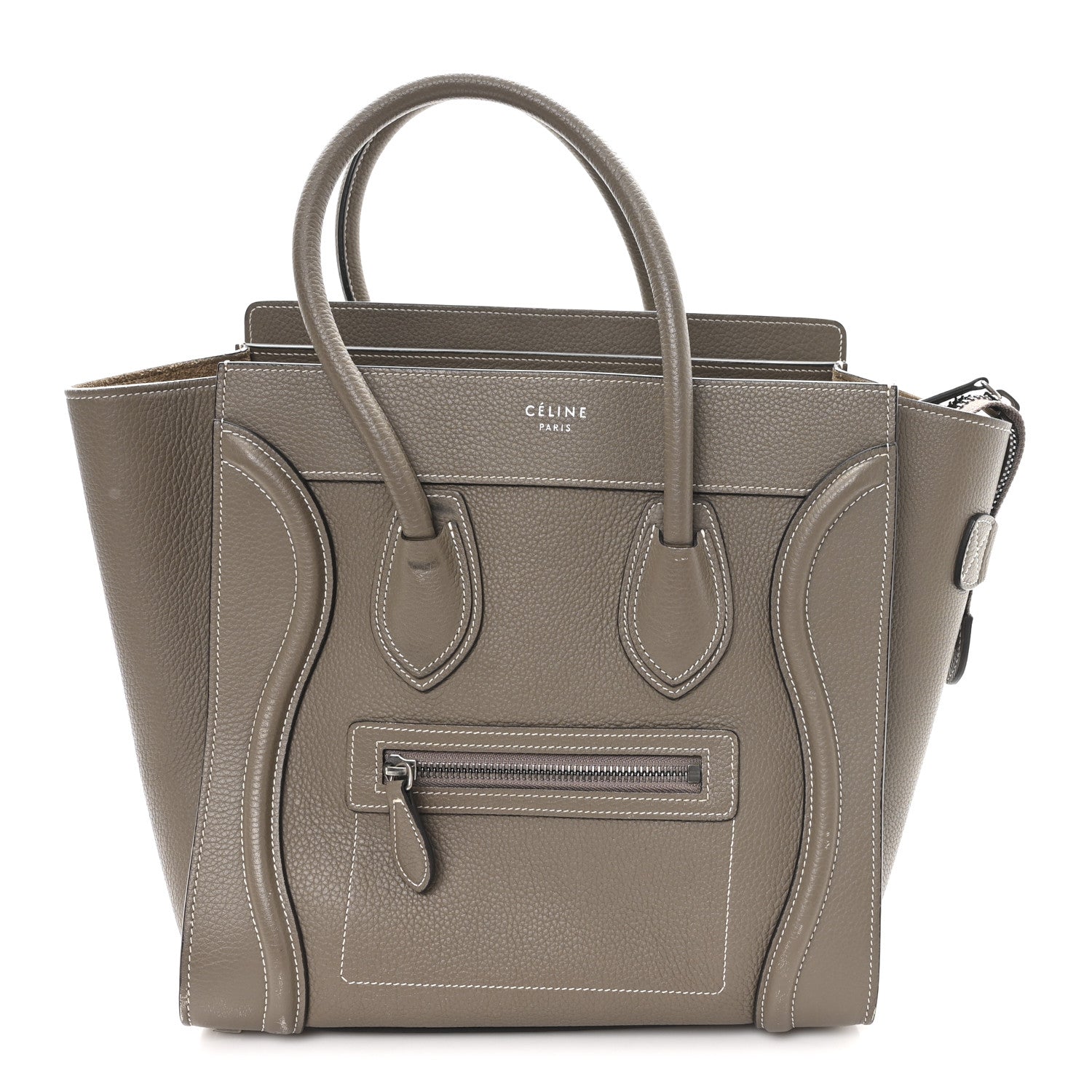 Celine Drummed Calfskin Micro Luggage Souris 1 of 11