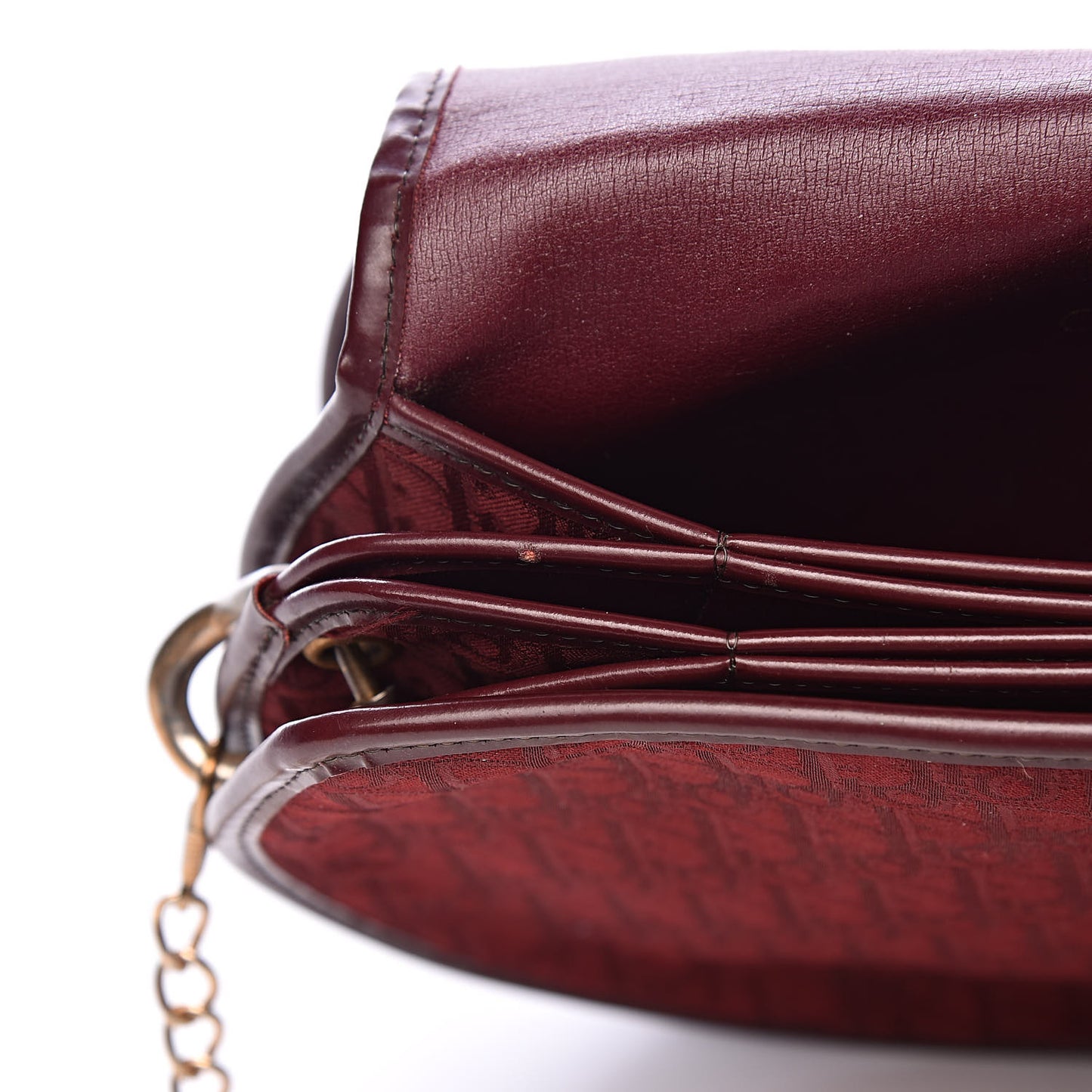 Monogram Round Chain Crossbody Red