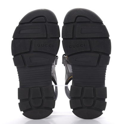 Gucci X SEGA Nappa Mesh Mens Aguru Sandals 9 Loess Black 5 of 6