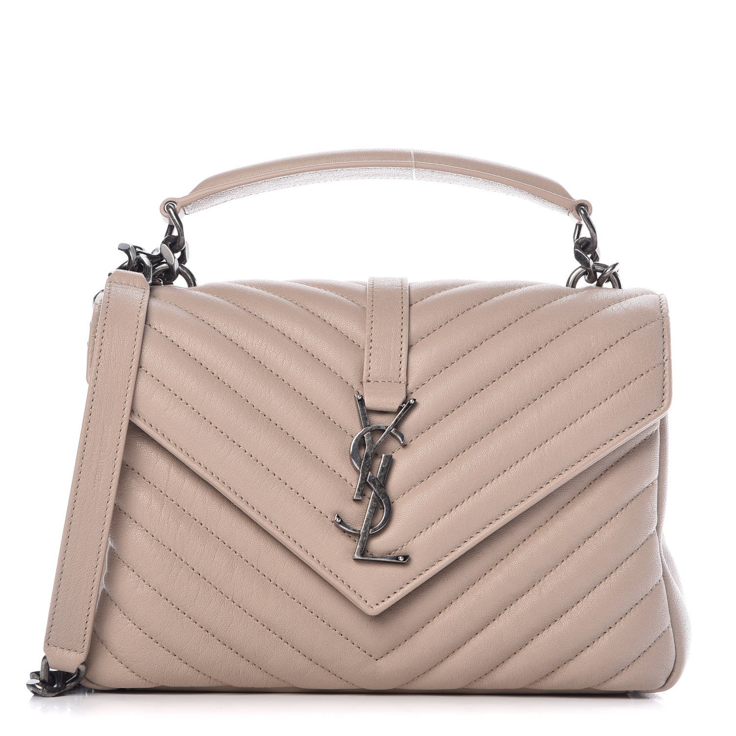 Sheepskin Matelasse Chevron Monogram Medium College Bag Fard