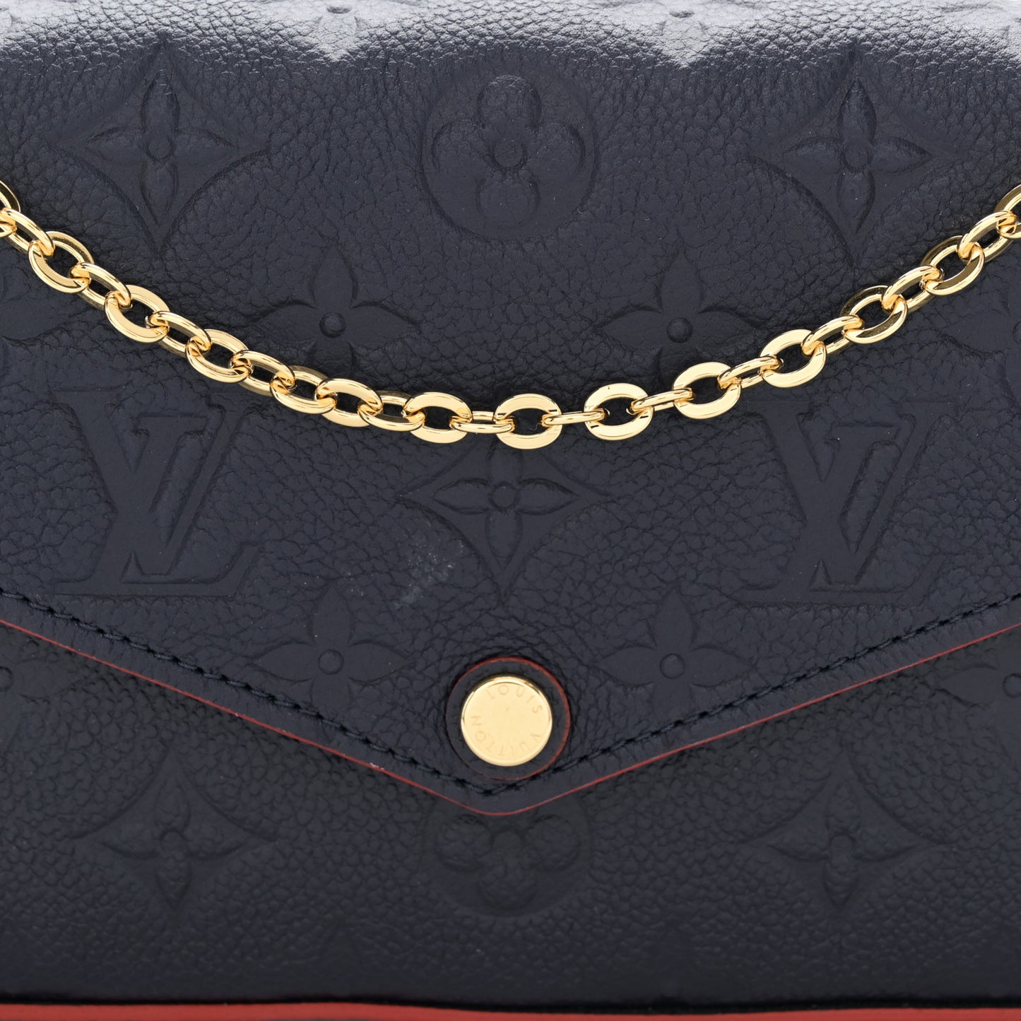 Empreinte Pochette Felicie Chain Wallet Marine Rouge