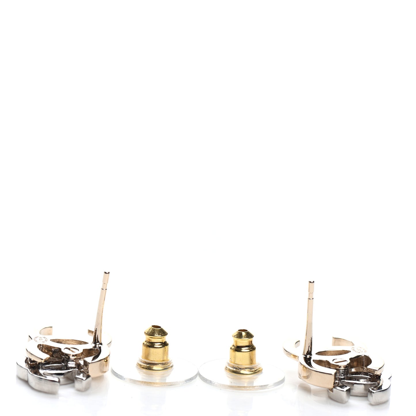Crystal Double CC Earrings Gold Silver