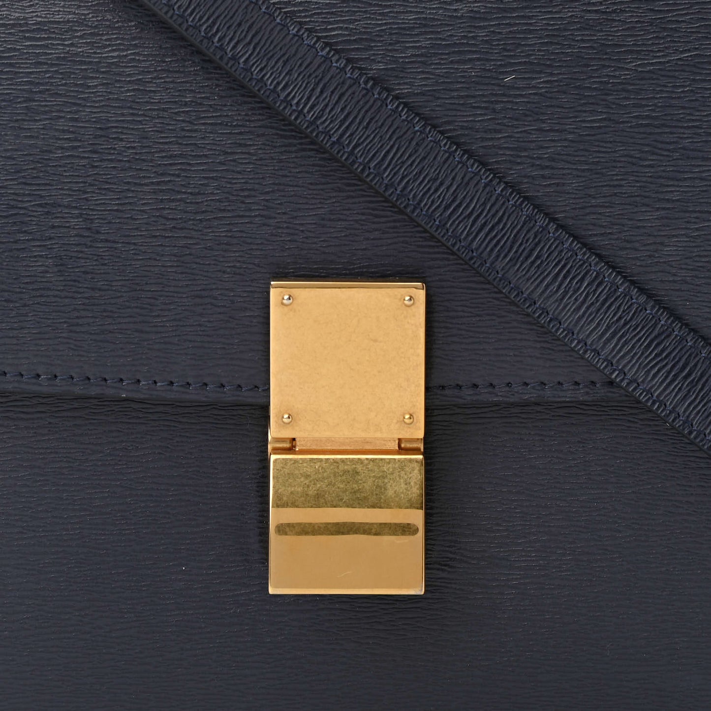 Liege Calfskin Medium Classic Box Flap Bag Dark Blue