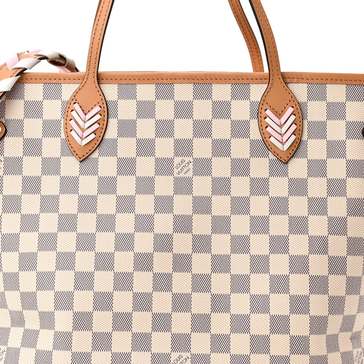 Damier Azur Braided Neverfull MM Orange