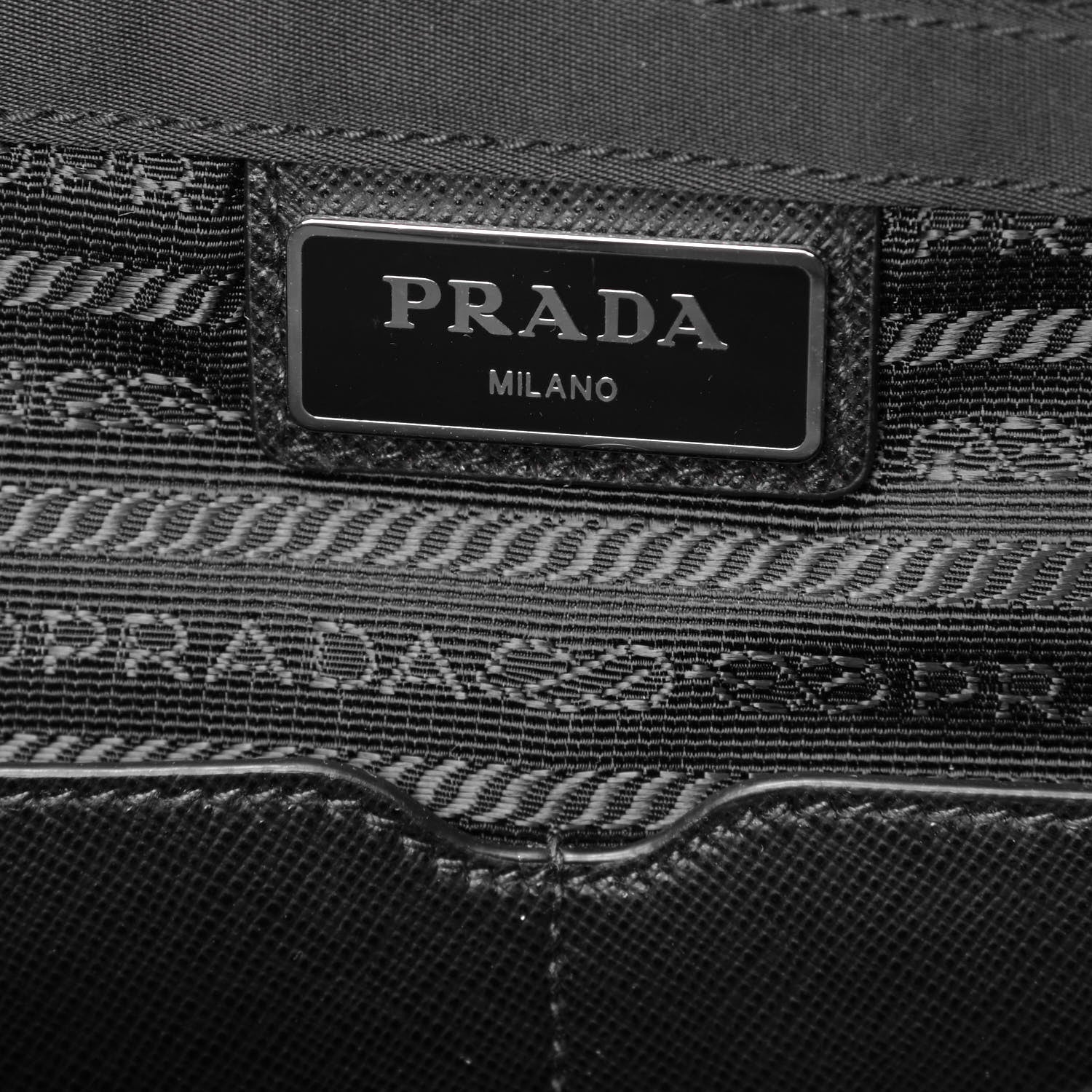 Prada Tessuto Nylon Saffiano Logo Messenger Bag Black 5 of 6