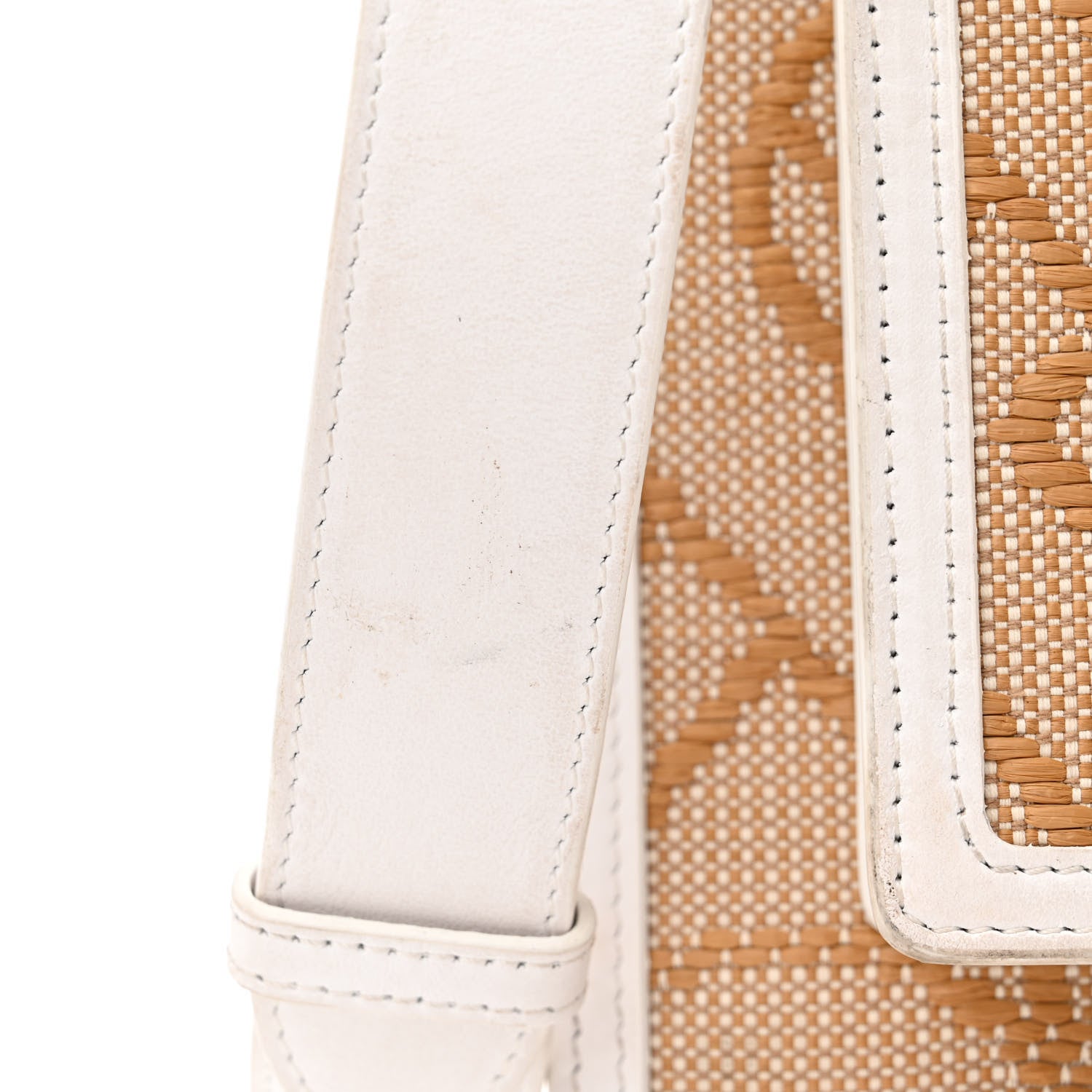 Burberry Monogram Canvas Smooth Calfskin Medium Pocket Bag White Beige 15 of 20