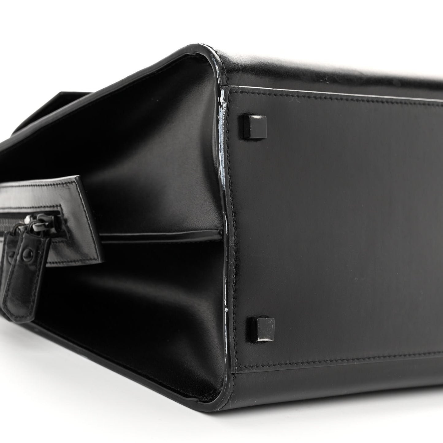 Shiny Calfskin Medium Uptown Tote Black