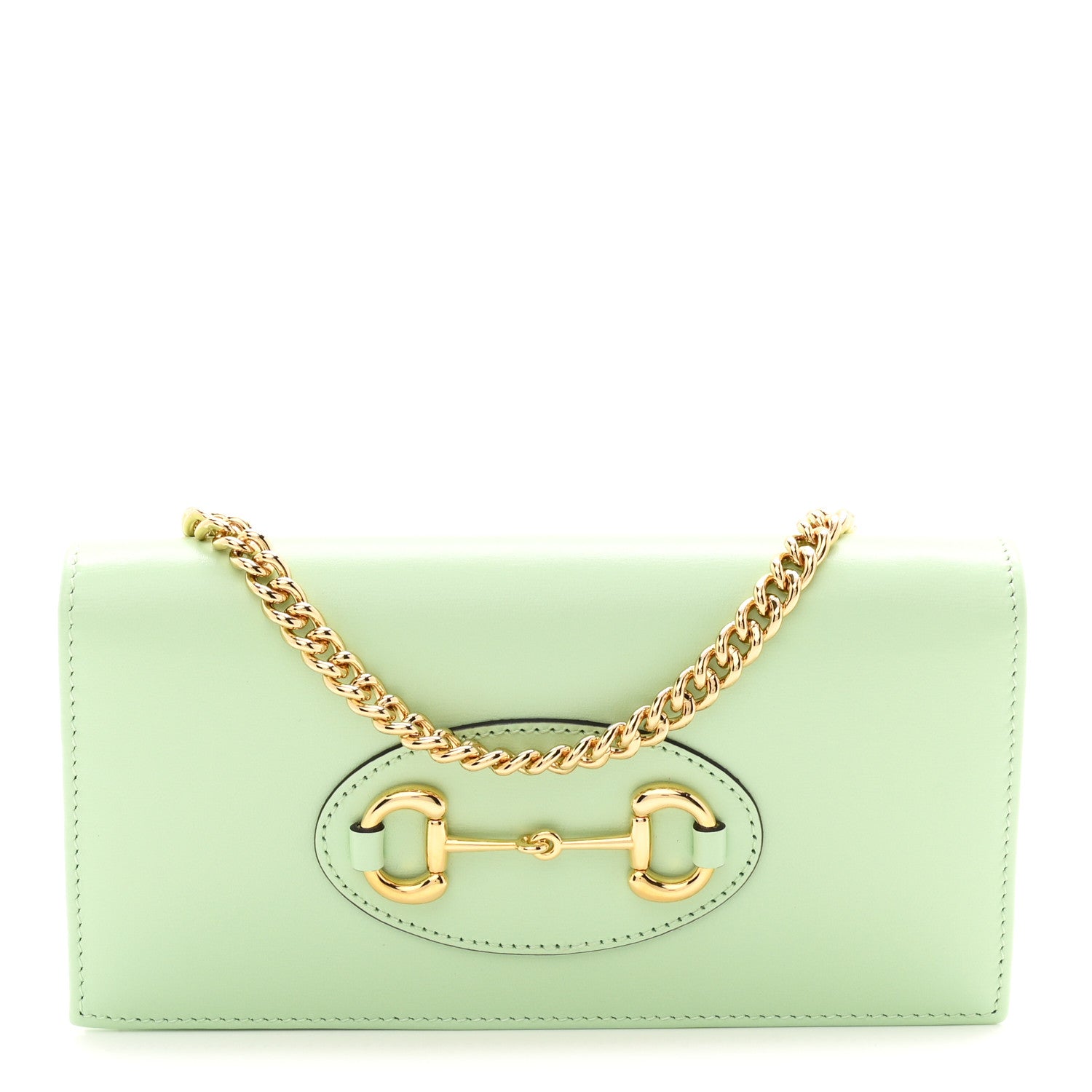 Gucci Boarded Plutone Calfskin Horsebit 1955 Wallet On Chain Green 1 of 11
