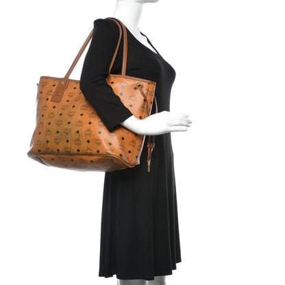 MCM Visetos Medium Liz Reversible Shopper Tote Cognac 2 of 39