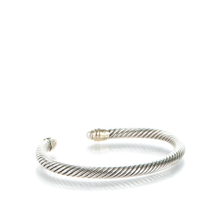 David Yurman Sterling Silver 14K Yellow Gold Pearl 5mm Cable Classics Petite Color Bracelet 3 of 4