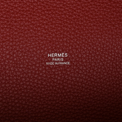 Hermes Canvas Taurillon Clemence Pursangle Tote Beton Gold Rouge H Capucine Beton 6 of 10
