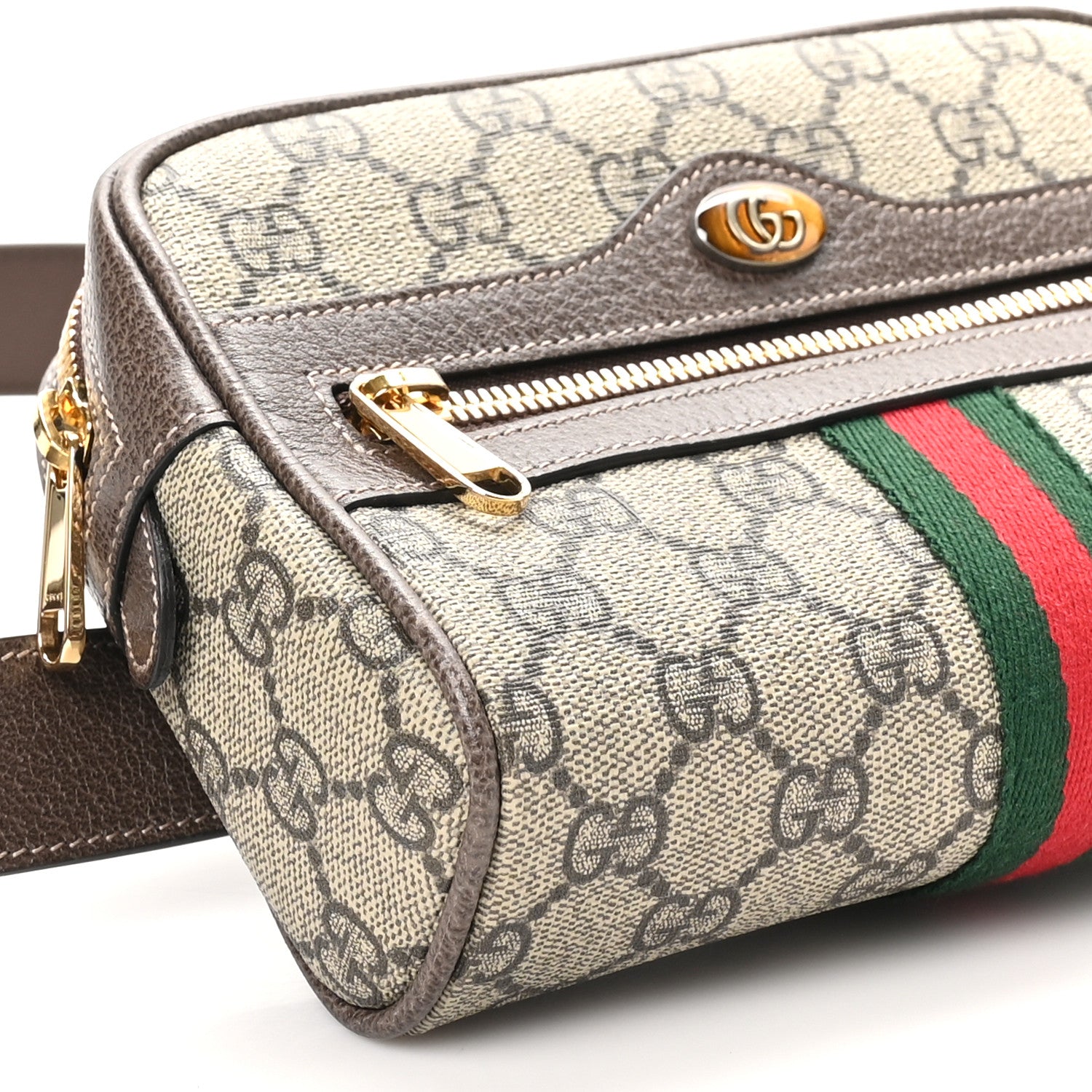 Gucci GG Supreme Monogram Web Small Ophidia Belt Bag 85 34 Dark Brown 9 of 10