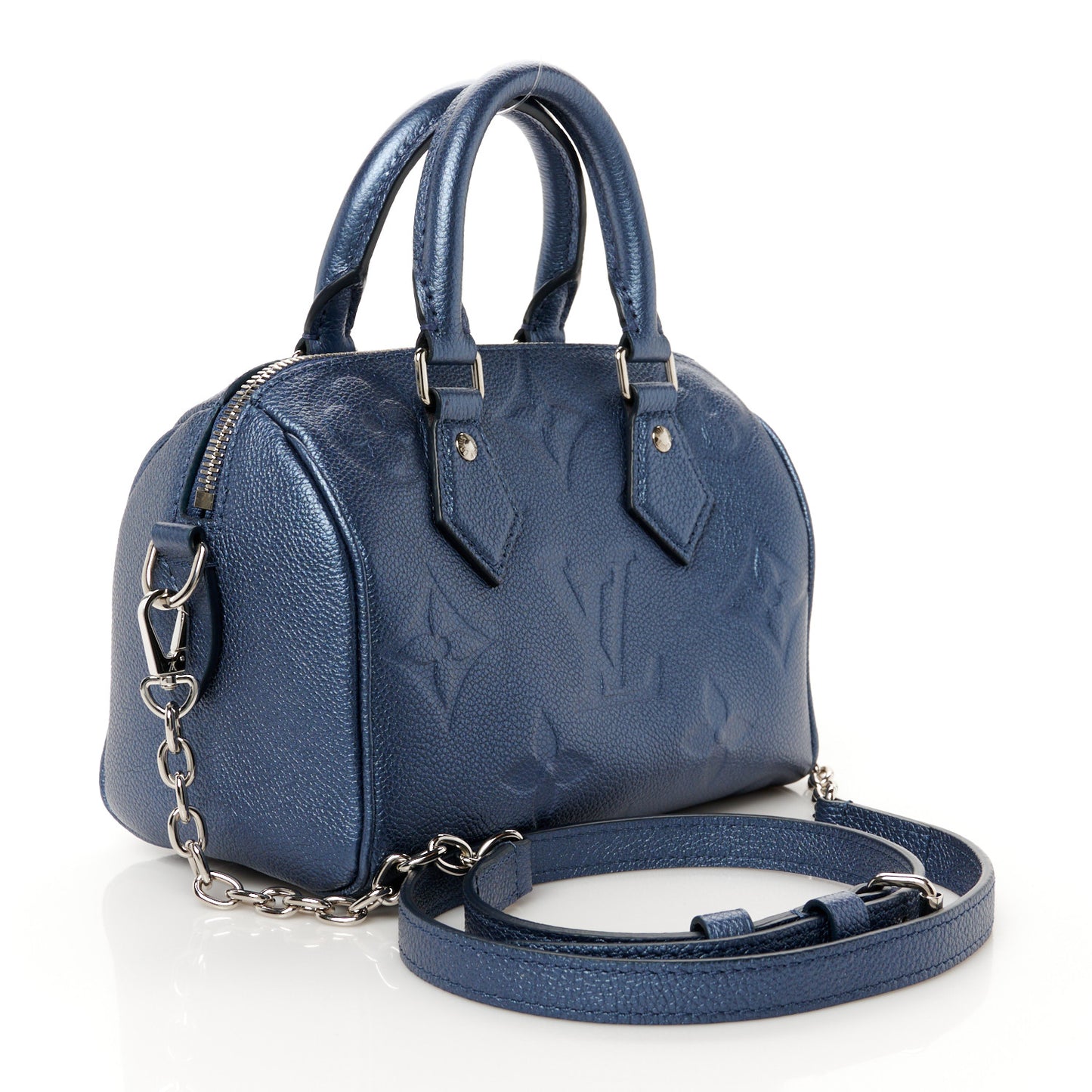 Metallic Empreinte Monogram Giant Speedy Bandouliere 20 Navy Nacre