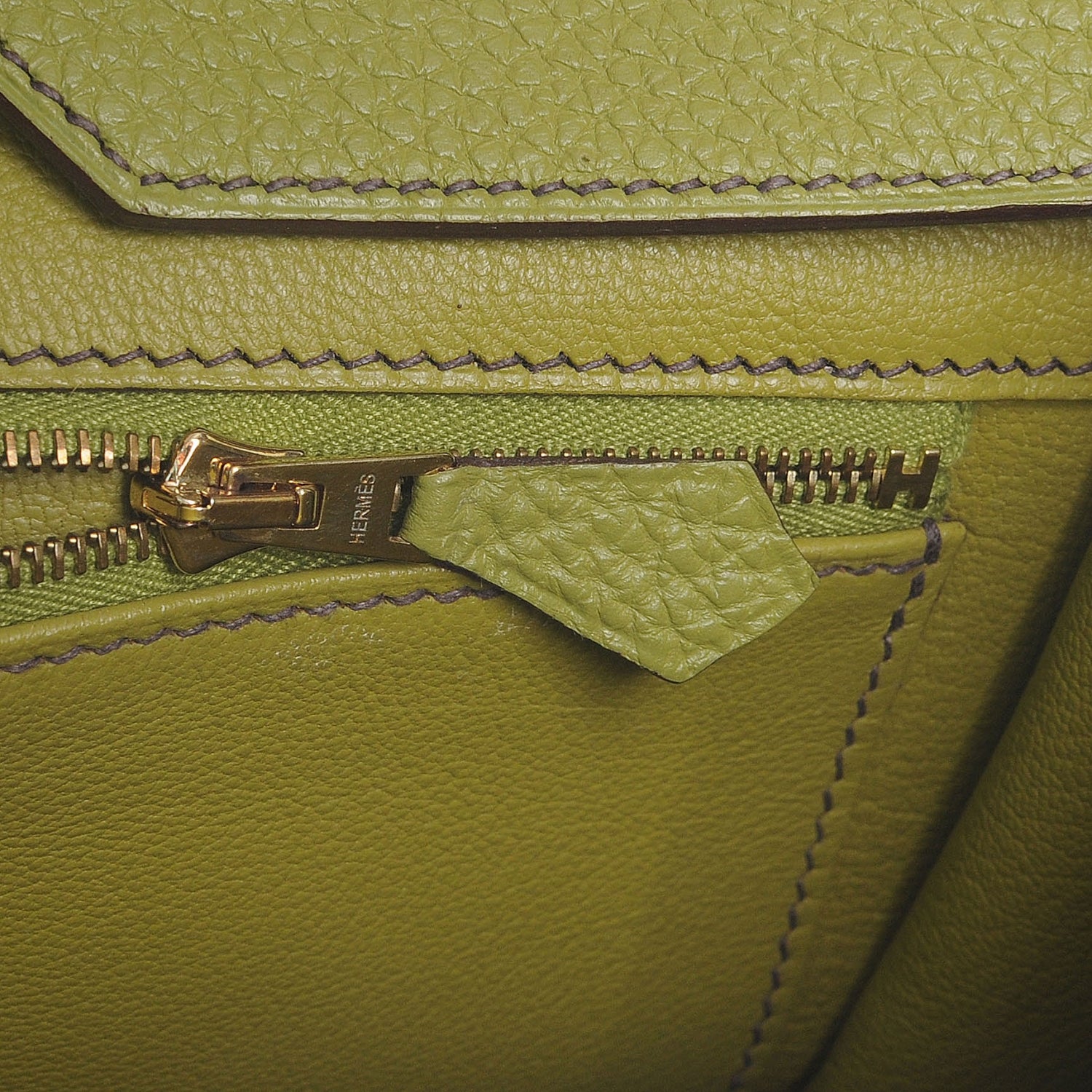 Hermes Taurillon Clemence Birkin 40 Vert Anis 10 of 10