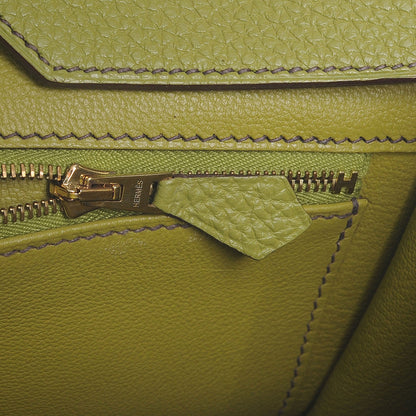 Hermes Taurillon Clemence Birkin 40 Vert Anis 10 of 10