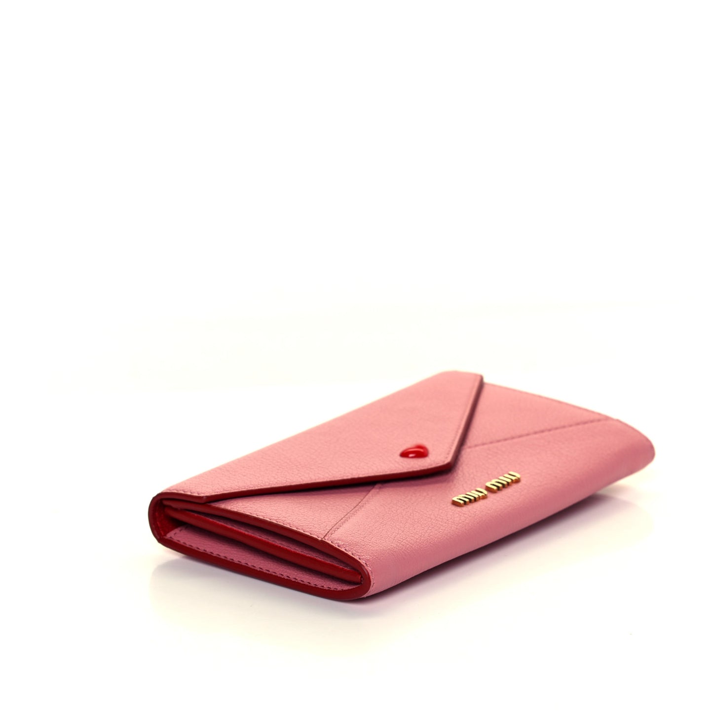 Goatskin Madras Love Envelope Wallet Rosa