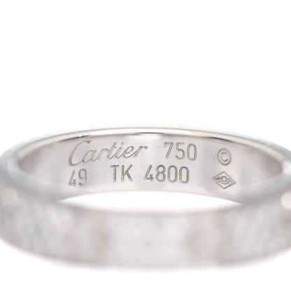 Cartier 18K White Gold Diamond 4mm LOVE Wedding Paved Band Ring 49 4.75 3 of 4