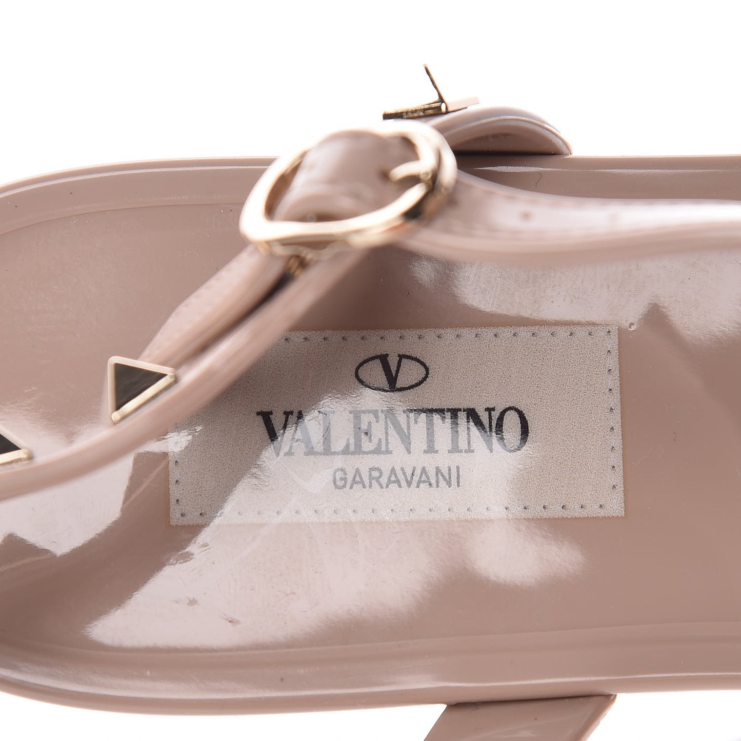 PVC Jelly Rockstud Caged Sandals 39 Poudre