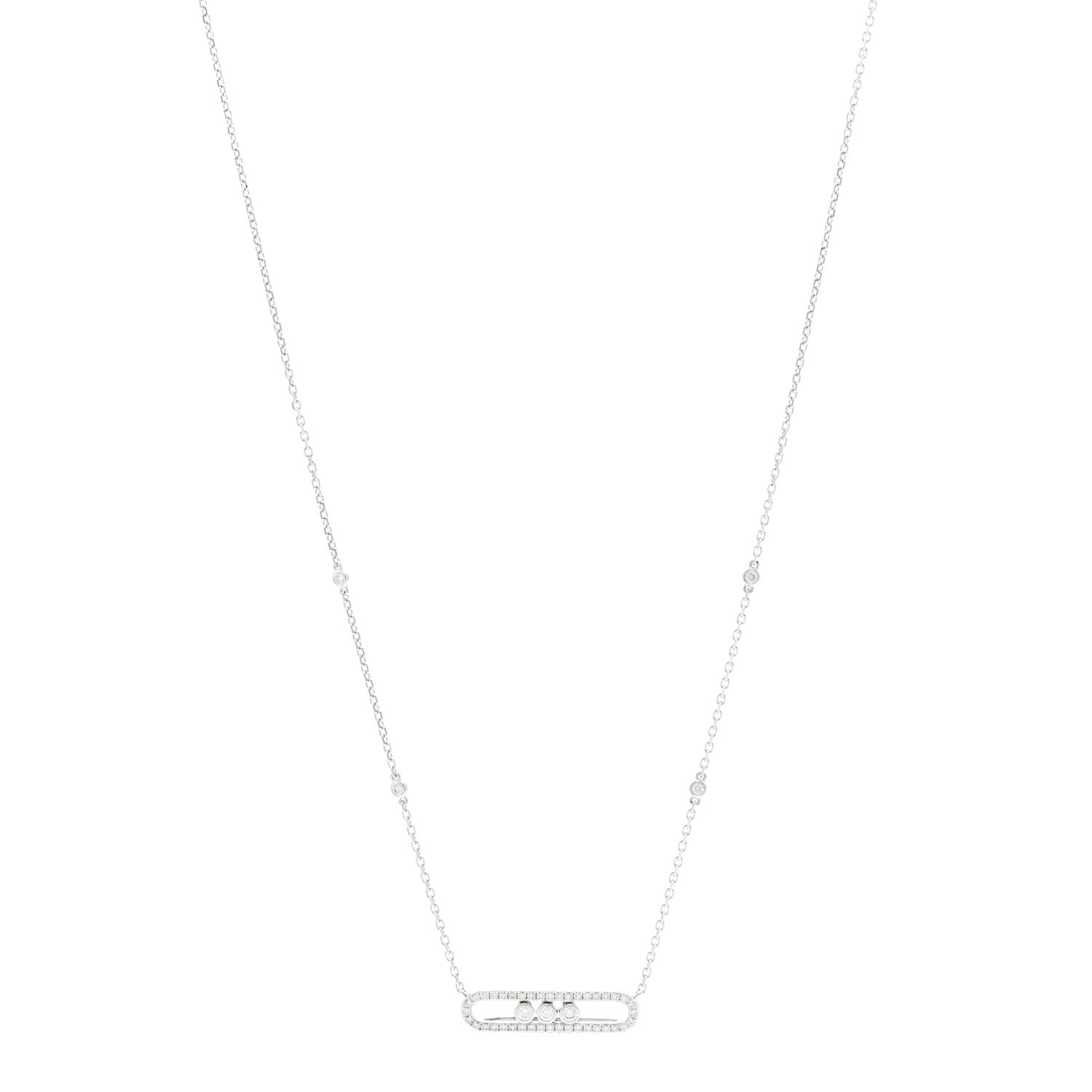 Messika 18K White Gold Diamond Baby Move Pave Necklace 1 of 5