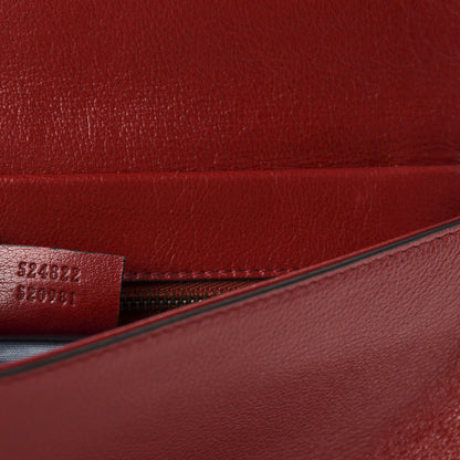 Gucci Calfskin Diagonal GG Medium Thiara Double Envelope Shoulder Bag Black Red 10 of 11