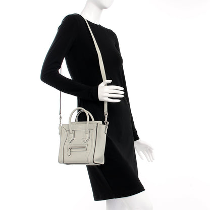 Celine Drummed Calfskin Nano Luggage Lune 2 of 7