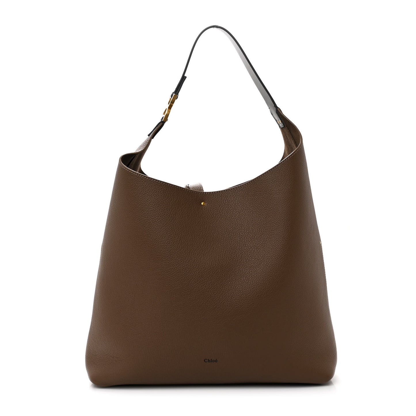 Grained Calfskin Marcie Hobo Tote Dark Nut