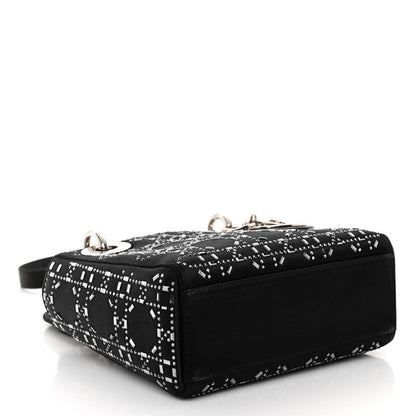 Christian Dior Satin Crystal Cannage Mini Lady Dior Black 4 of 10