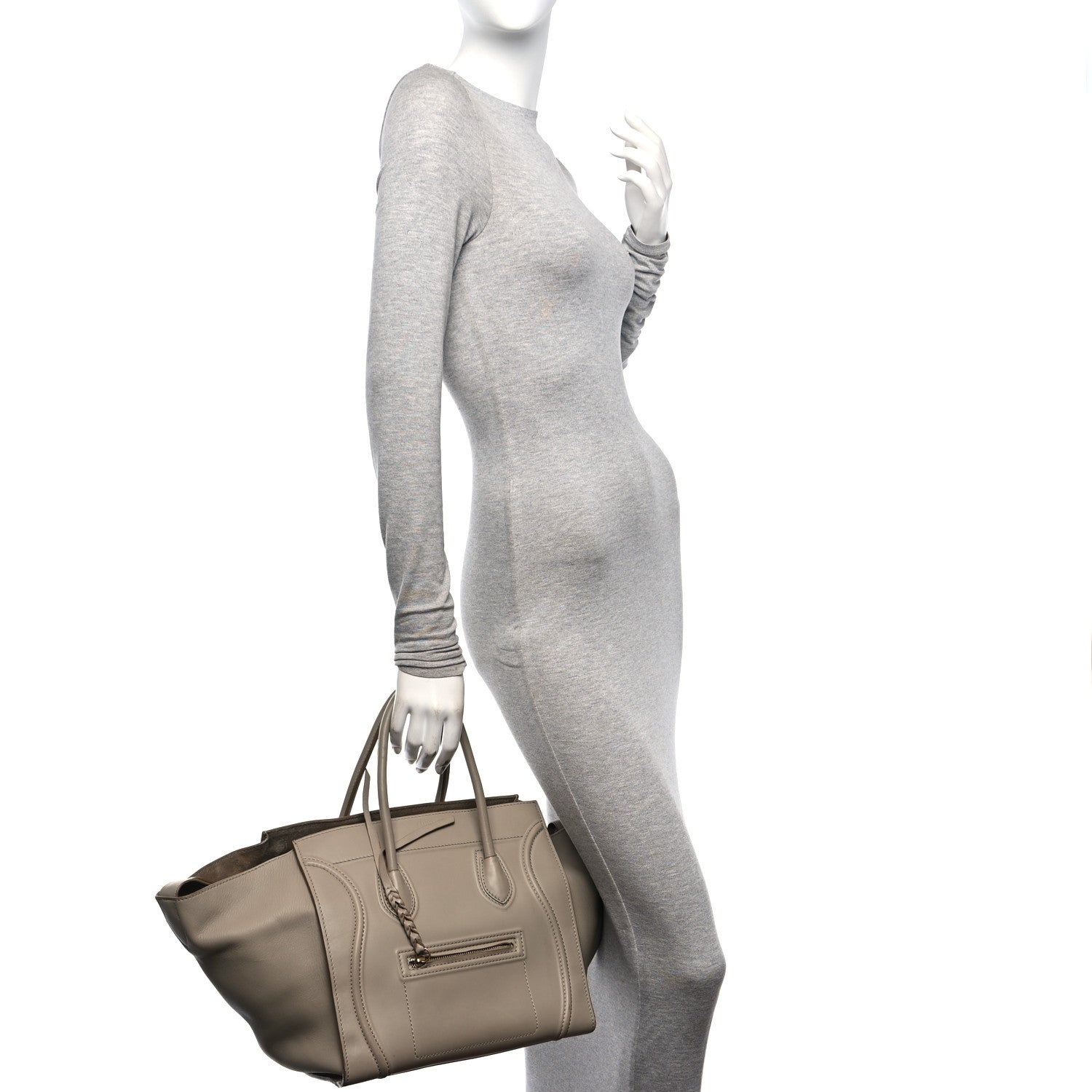 Celine Smooth Calfskin Medium Phantom Luggage Taupe 2 of 13