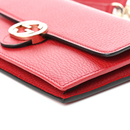 Gucci Dollar Calfskin Interlocking G Chain Wallet Red 9 of 10