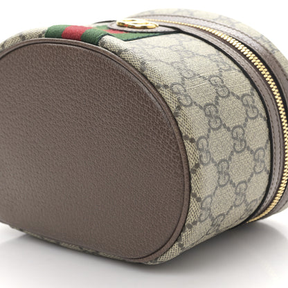 Gucci GG Supreme Monogram Textured Calfskin Web Ophidia Vanity Cosmetic Case Beige Ebony New Acero 9 of 9
