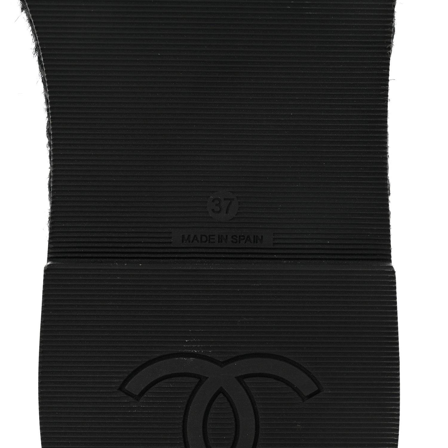 Chanel Lambskin Espadrille Mule Sandals 37 Black 6 of 8