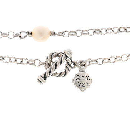 David Yurman Sterling Silver Freshwater Cultured Pearl Station Long Necklace 4 of 4