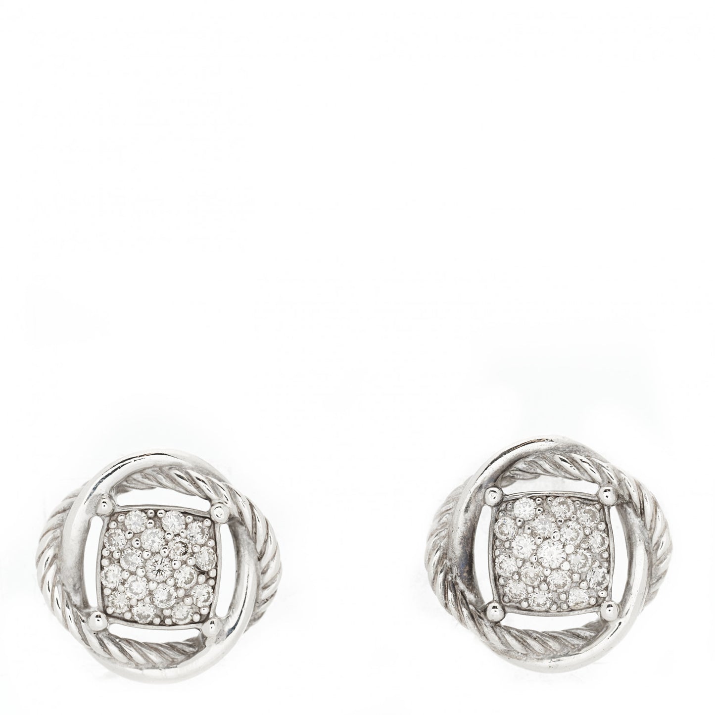 Sterling Silver Diamond 13mm Infinity Earrings