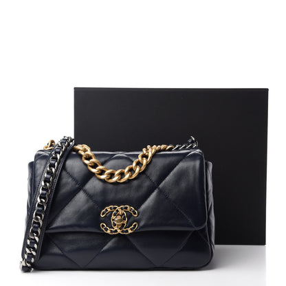 Chanel Lambskin Quilted Medium Chanel 19 Flap Navy 11 of 11