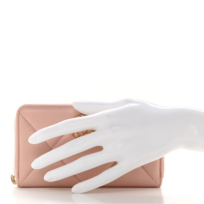 Chanel Lambskin Quilted Chanel 19 Zipped Wallet Light Pink 2 of 10