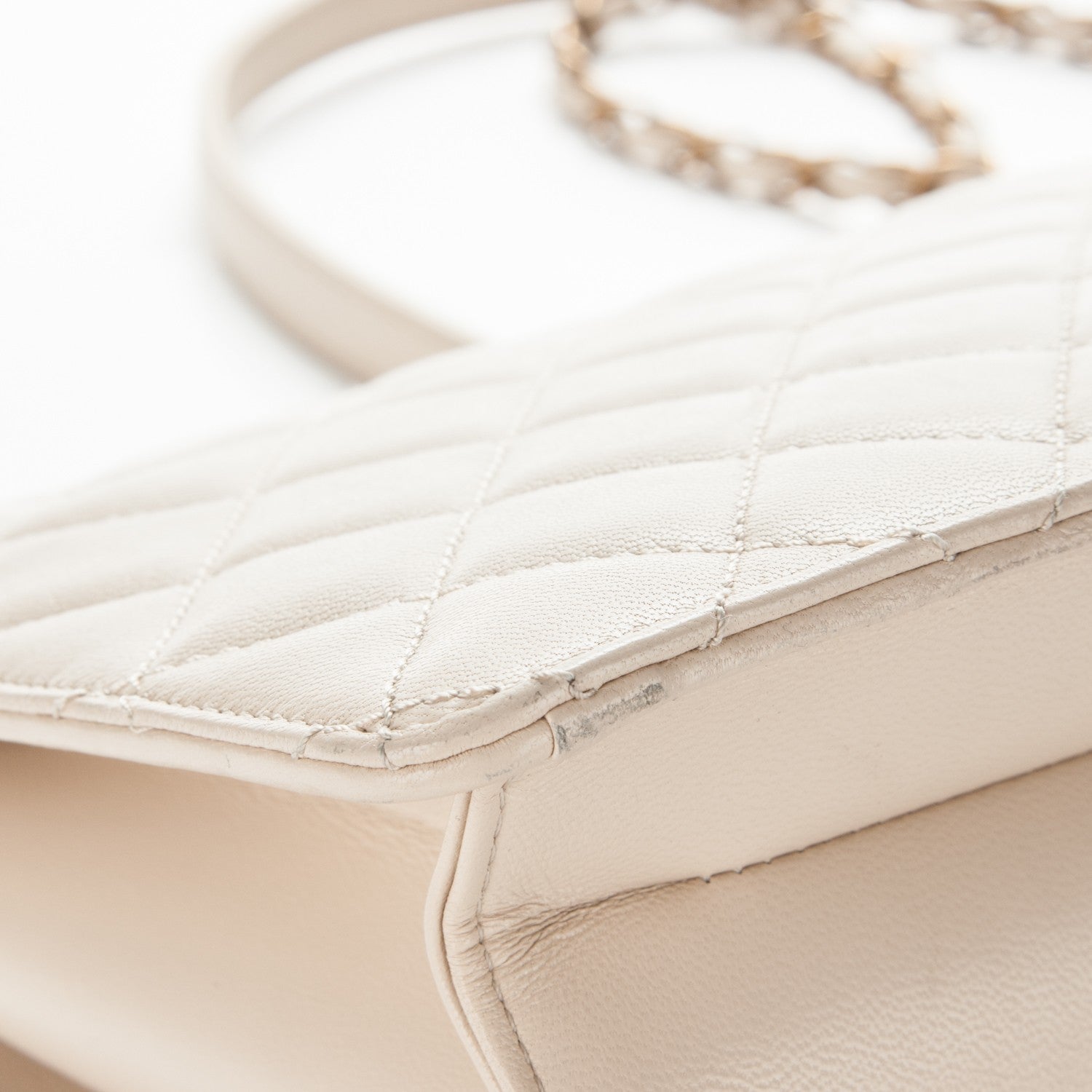 Chanel Sheepskin Quilted Large Beauty Lock Flap Beige Clair 8 of 9