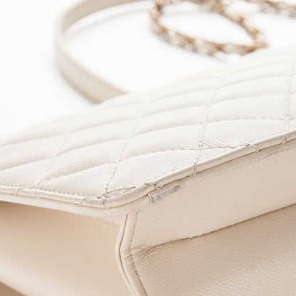 Chanel Sheepskin Quilted Large Beauty Lock Flap Beige Clair 8 of 9