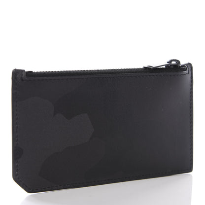 Saint Laurent Calfskin Camouflage 5 Fragments Zip Pouch Card Holder Black Grey 2 of 6