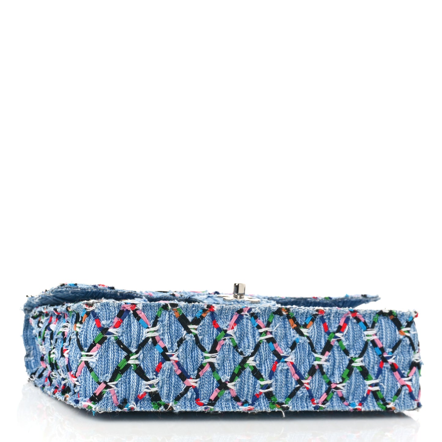 Woven Denim Medium Flap Multicolor