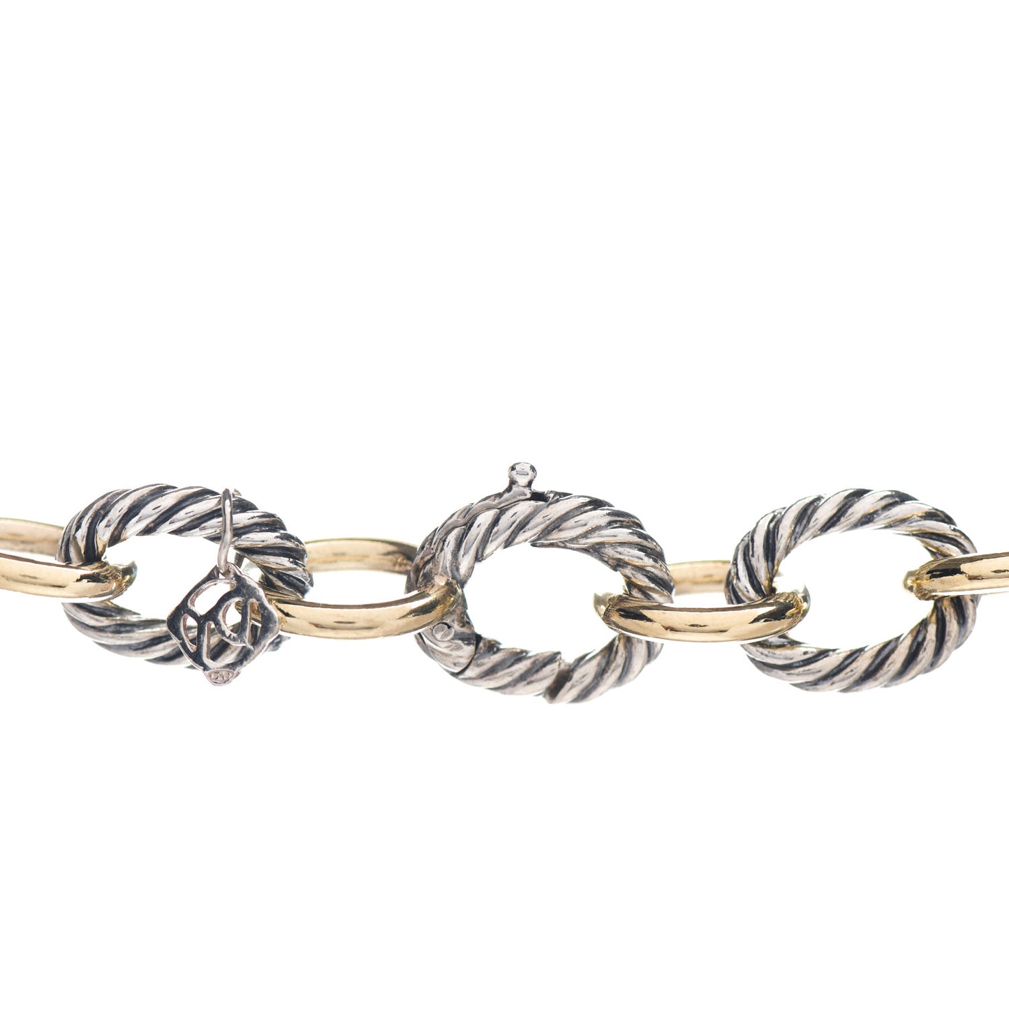 Sterling Silver 18K Yellow Gold 12mm Large Oval Link Necklace