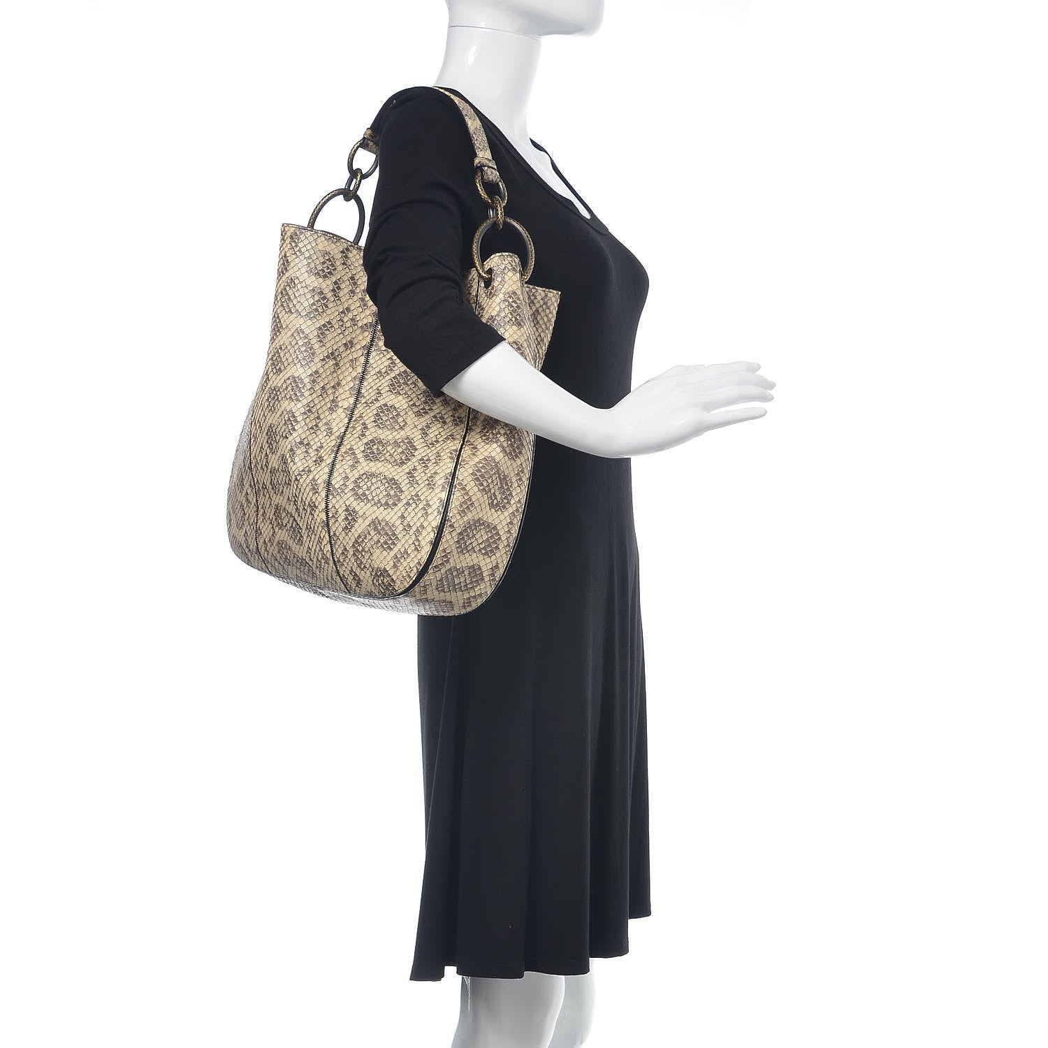 Bottega Veneta Anaconda Medium Loop Hobo White Black 2 of 12