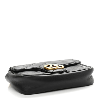 Gucci Calfskin Matelasse Super Mini GG Marmont Shoulder Bag Black 4 of 11