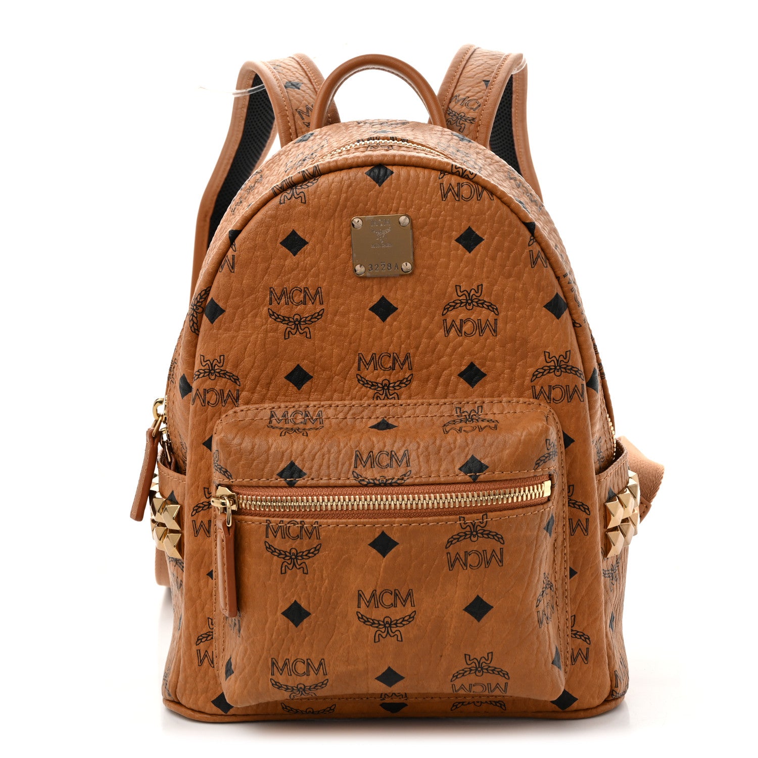 MCM Visetos Side Stud Mini Stark Backpack Cognac 1 of 11
