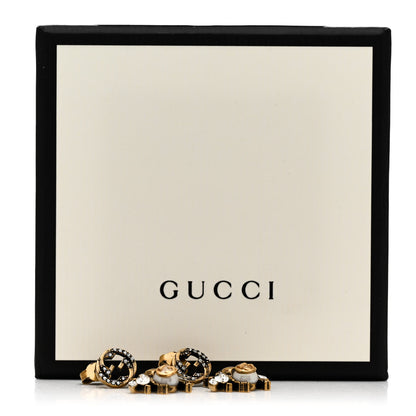 Gucci Crystal Pearl GG Drop Bee Earrings Gold 5 of 5