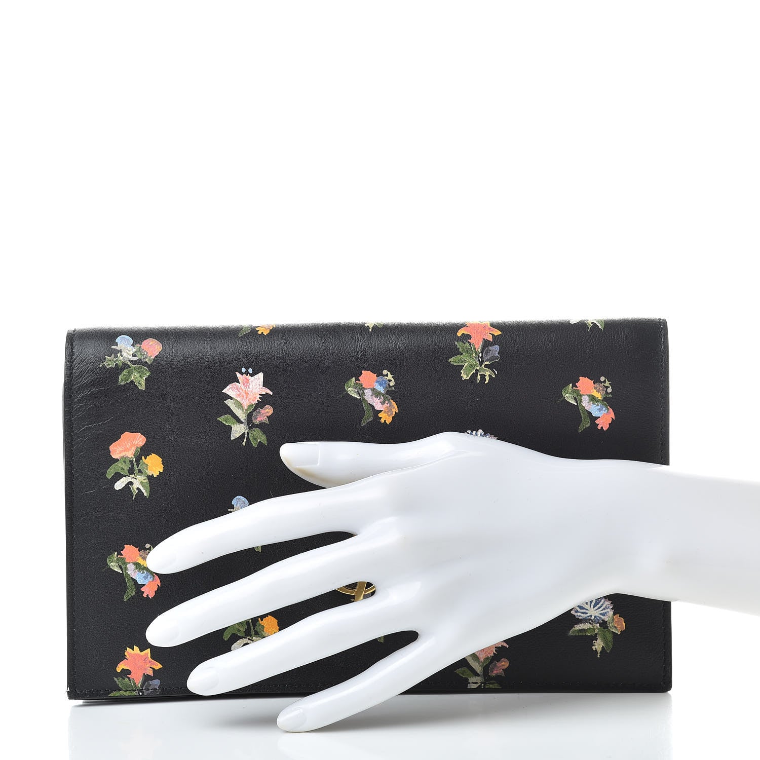 Saint Laurent Calfskin Prairie Flower Printed Small Monogram Clutch Black Multicolor 2 of 10